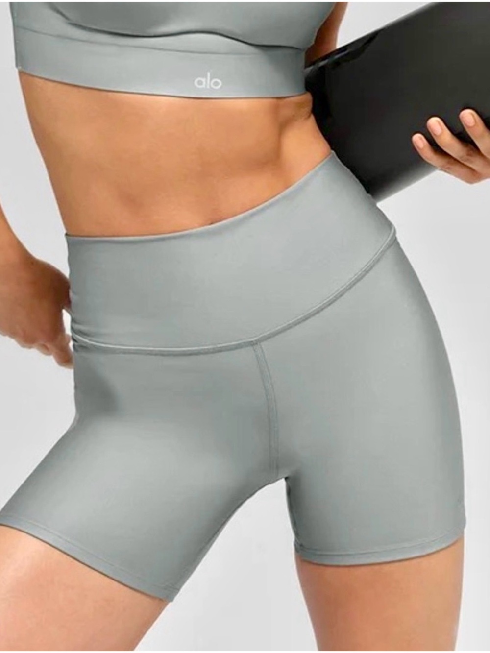 NWT ALO Yoga 5” Airlift Energy Bike Shorts Lunar Grey Size S, Style: W6295R